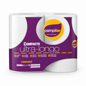 Pampilar Compact Ultra Long – Papier Toilette 2 Plis x4 Rouleaux