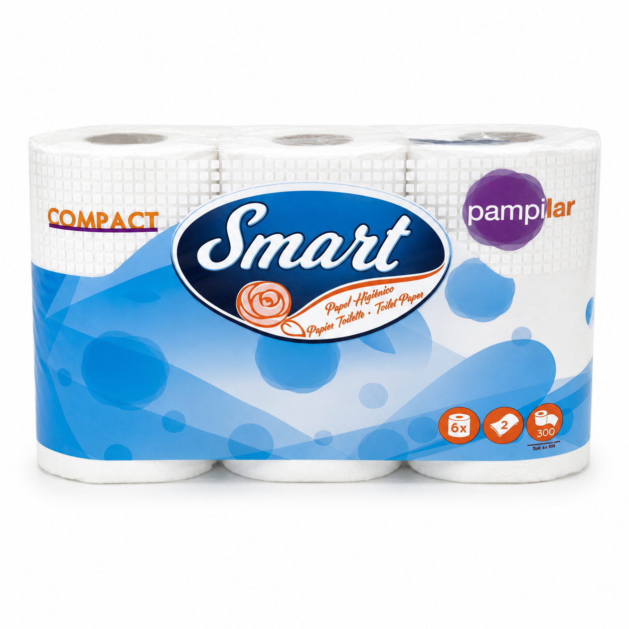 Pampilar Smart Compact – Papier Toilette 2 Plis x6 Rouleaux