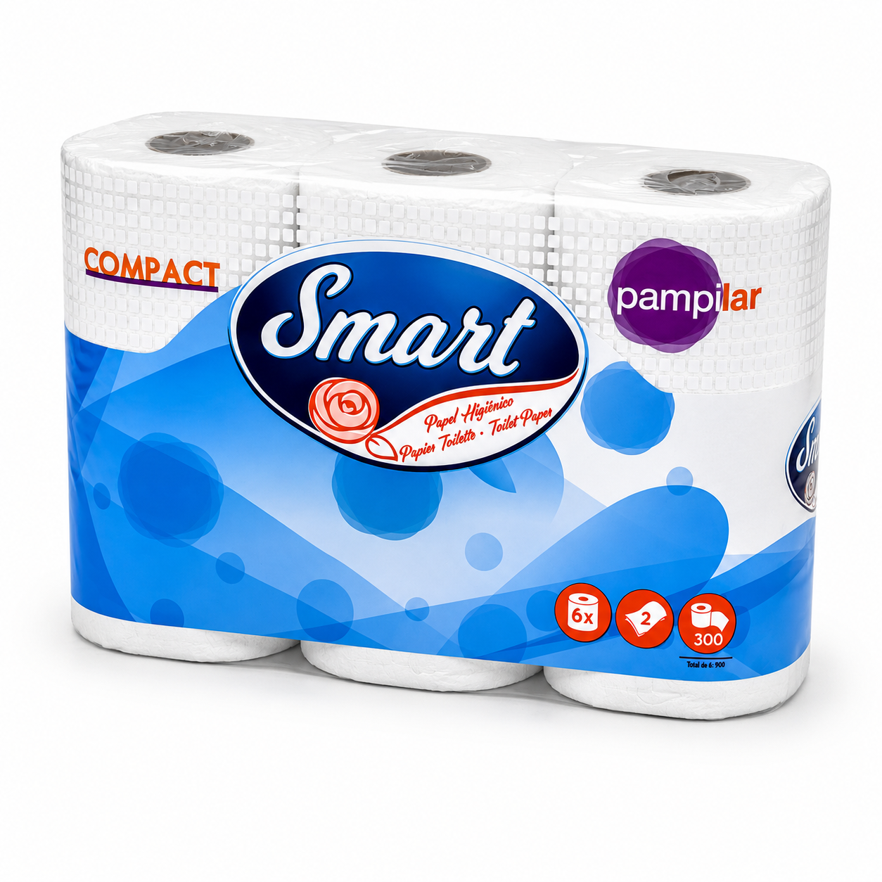 Pampilar Smart Compact – Papier Toilette 2 Plis x6 Rouleaux - Image 2