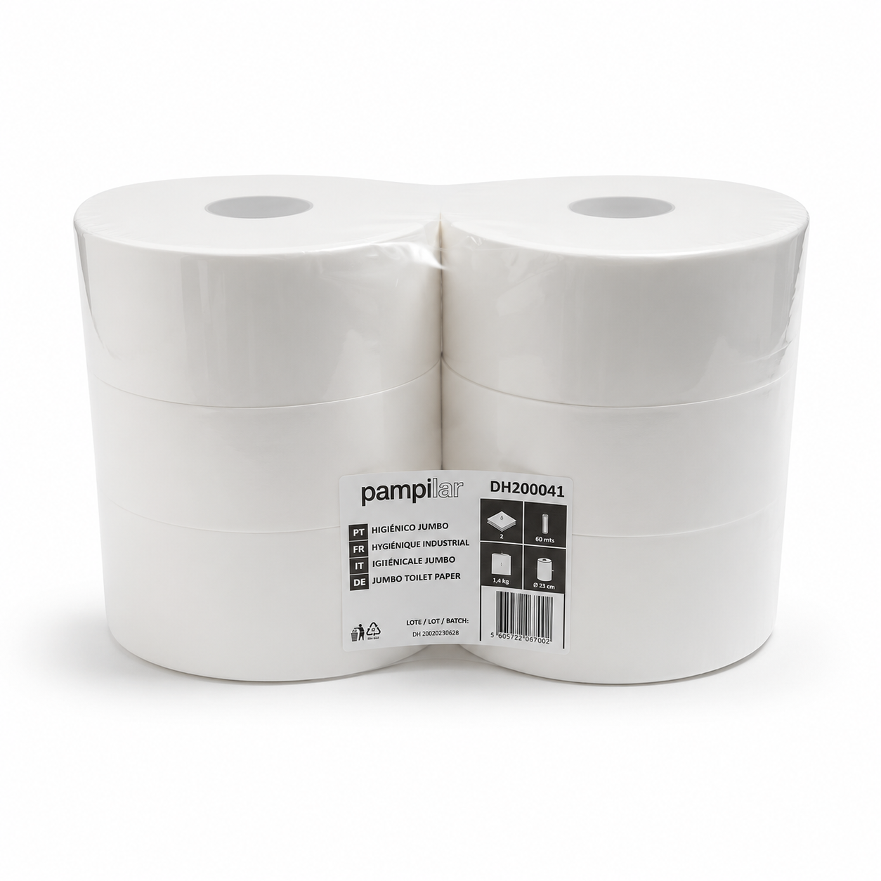 Pampilar Smart - Rouleaux Maxi Jumbo 2 Plis 230 m x6 Rouleaux