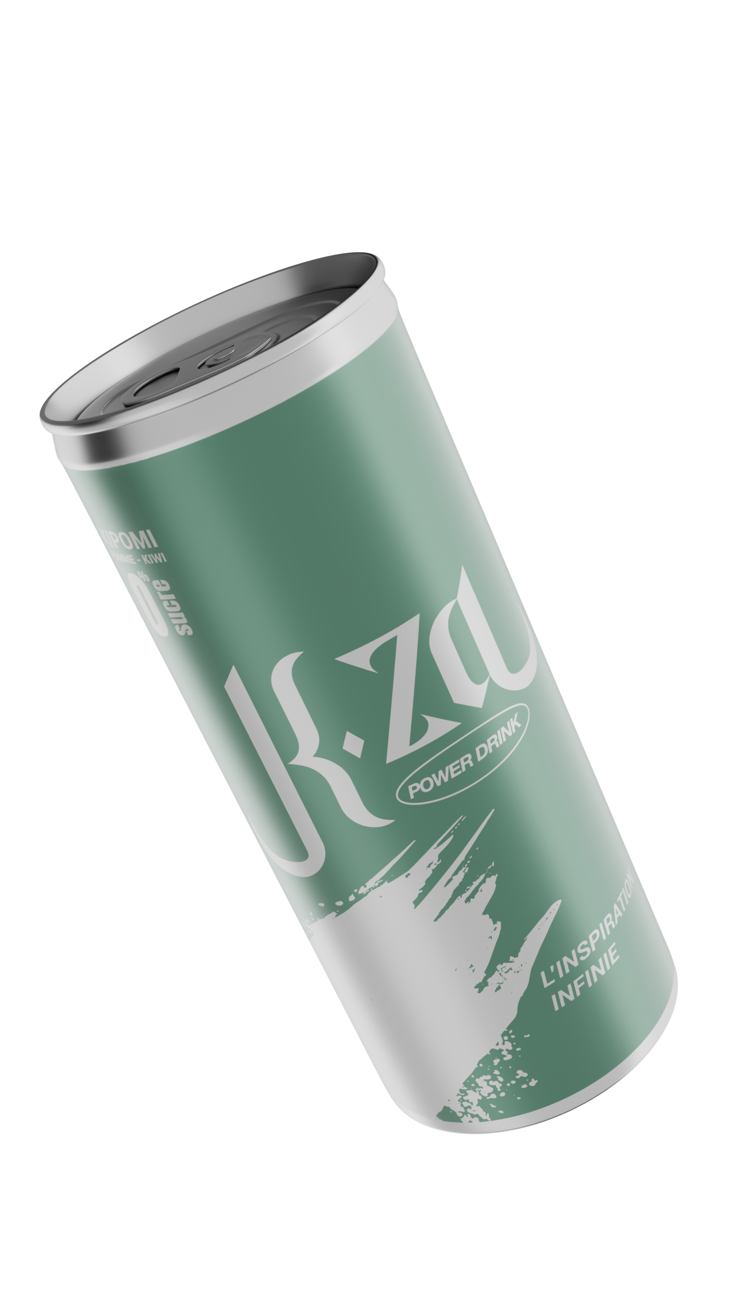 K.za KIPOMI Pomme & Kiwi 0% Sucre – Boisson Énergisante Gazeuse 250 ml - Image 2