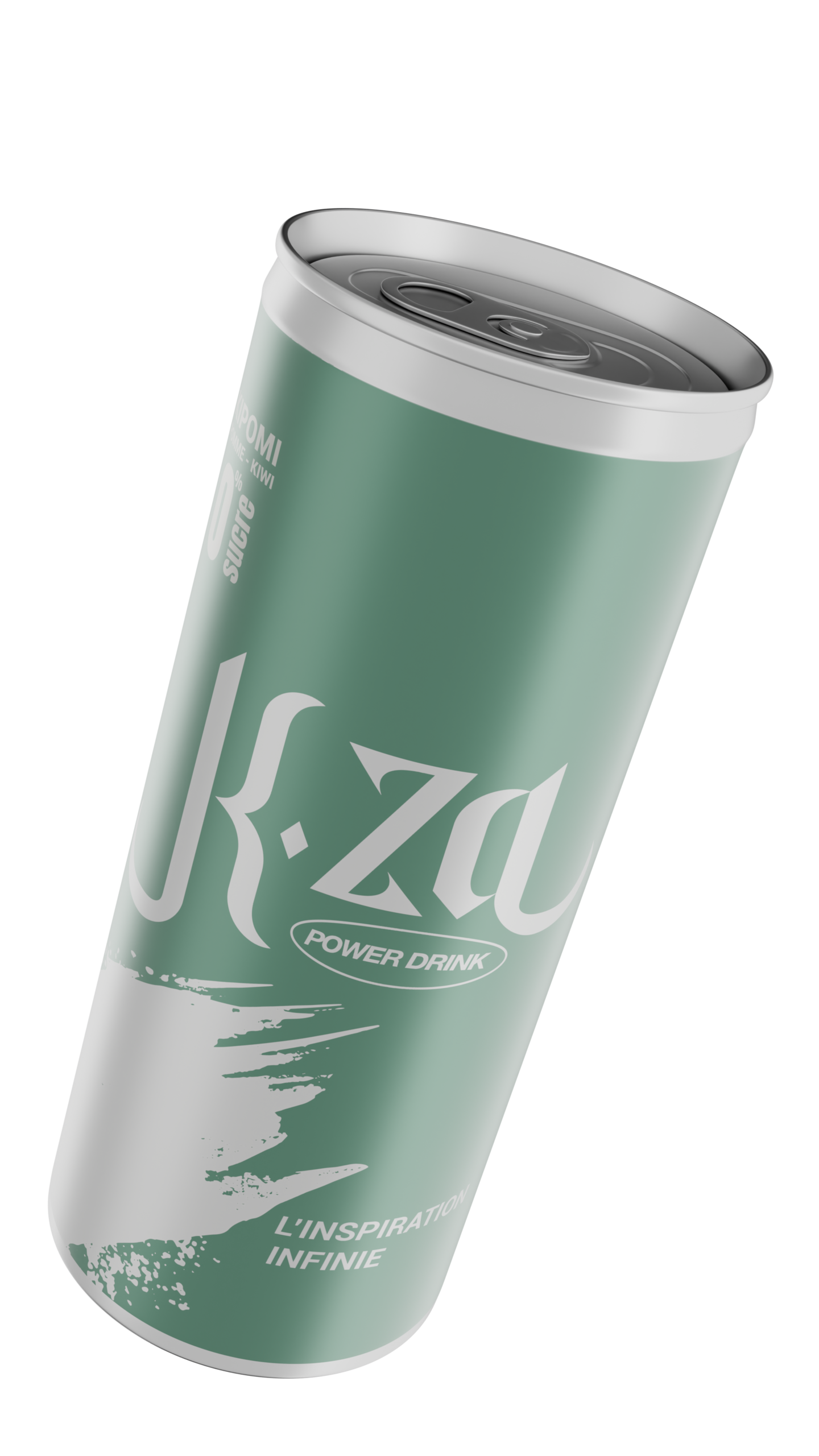 K.za KIPOMI Pomme & Kiwi 0% Sucre – Boisson Énergisante Gazeuse 250 ml - Image 3